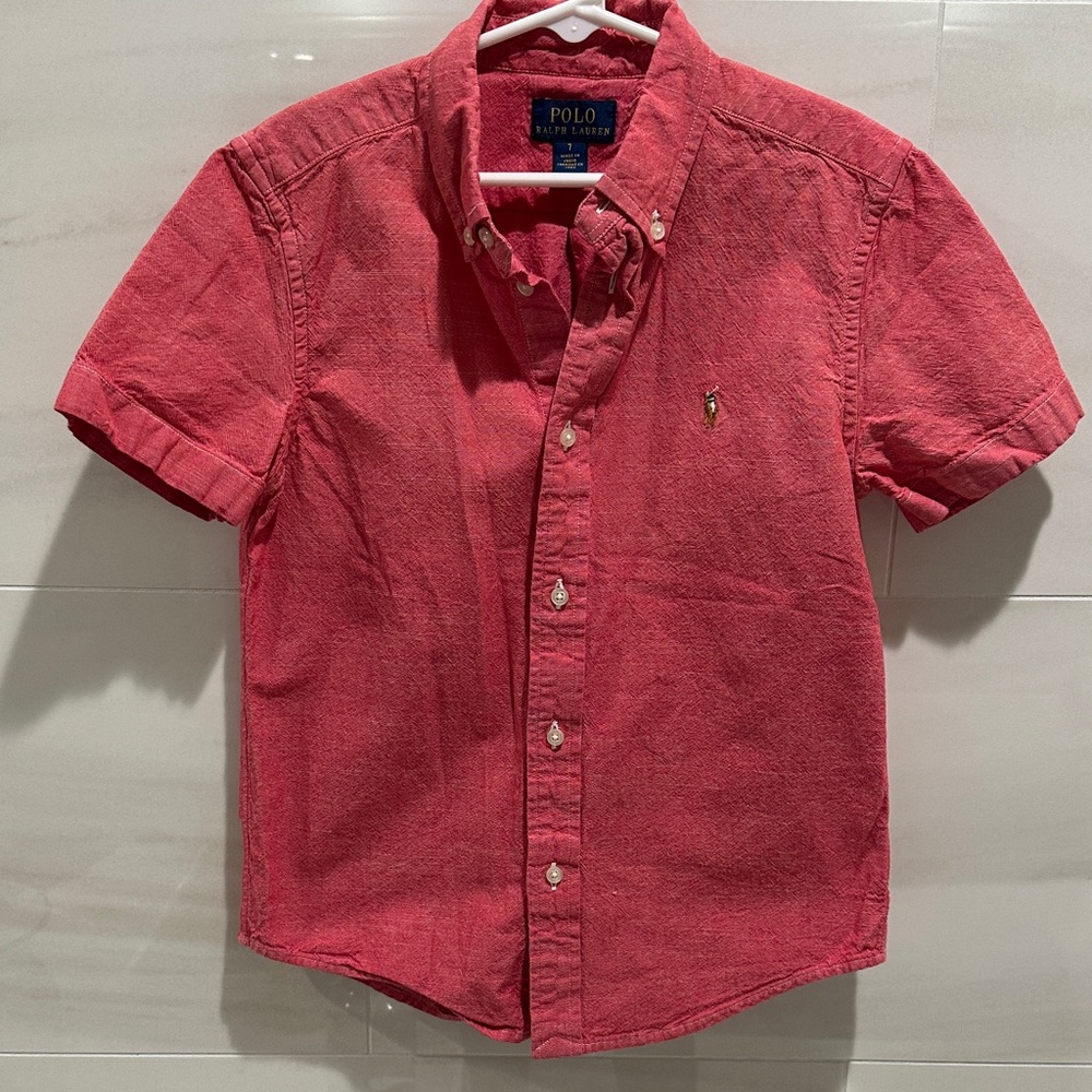 Polo by Ralph Lauren Red Short-Sleeve Button-Down Polo Shirt